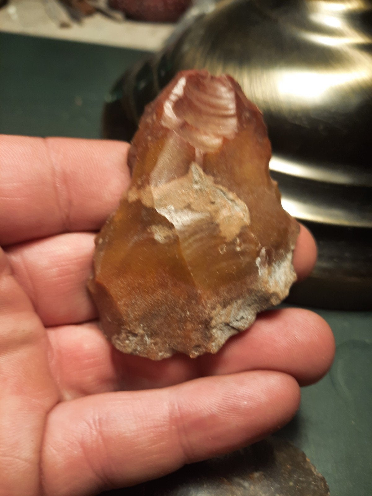 Authentieke Prehistorische Vuistbijl - Zeldzaam Artefact, Ophalen of Verzenden, Gebruikt
