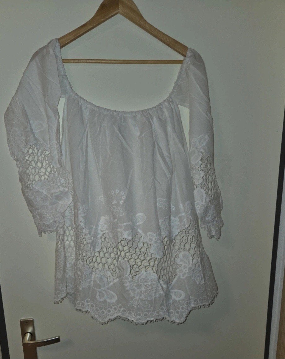 Witte Notion 1.3 top met kant, maat XL, Kleding | Dames, Tops, Wit, Maat 46/48 (XL) of groter, Ophalen of Verzenden, Lange mouw