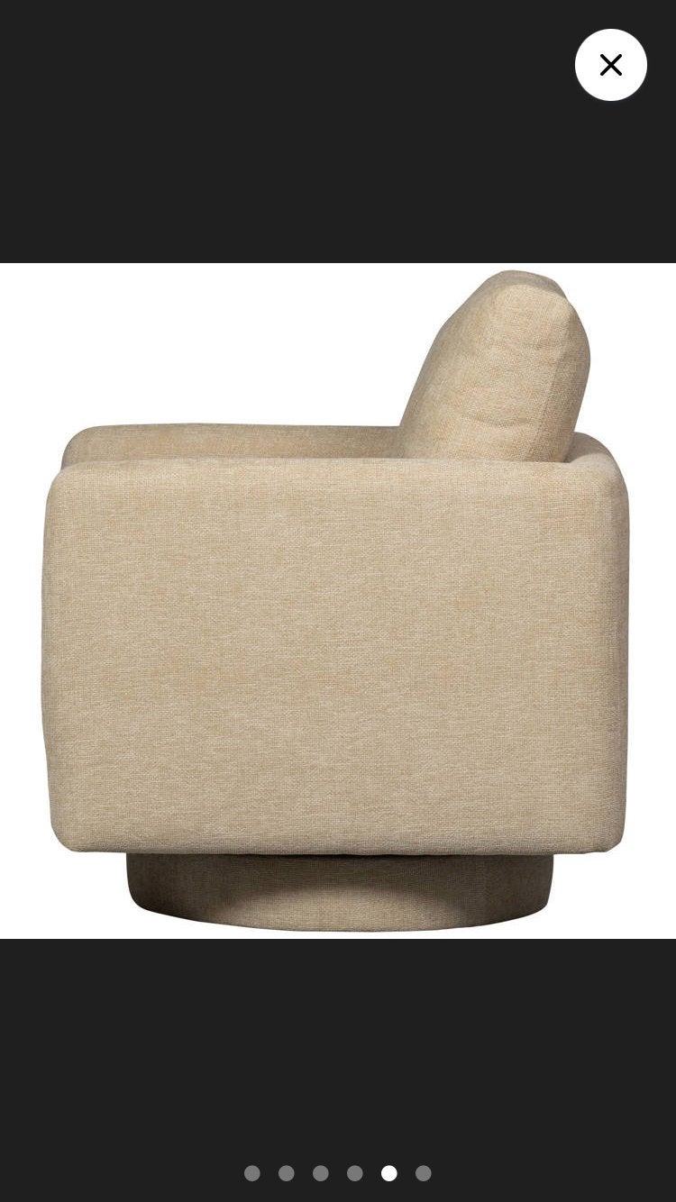 Comfortabele draaibare fauteuil Woood- Zo goed als nieuw, Huis en Inrichting, Fauteuils, Ophalen, 75 tot 100 cm, Zo goed als nieuw