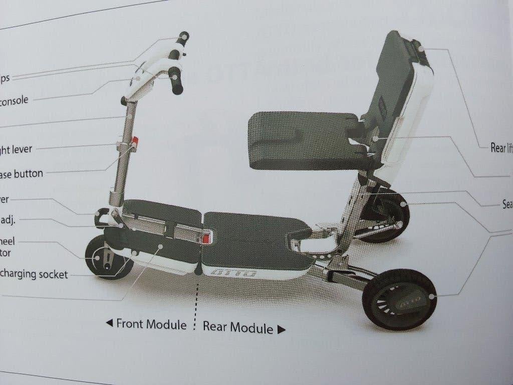 Opvouwbare scootmobiel Atto Sport, Diversen, Ophalen, 10 km/u of minder, Gebruikt, Mango