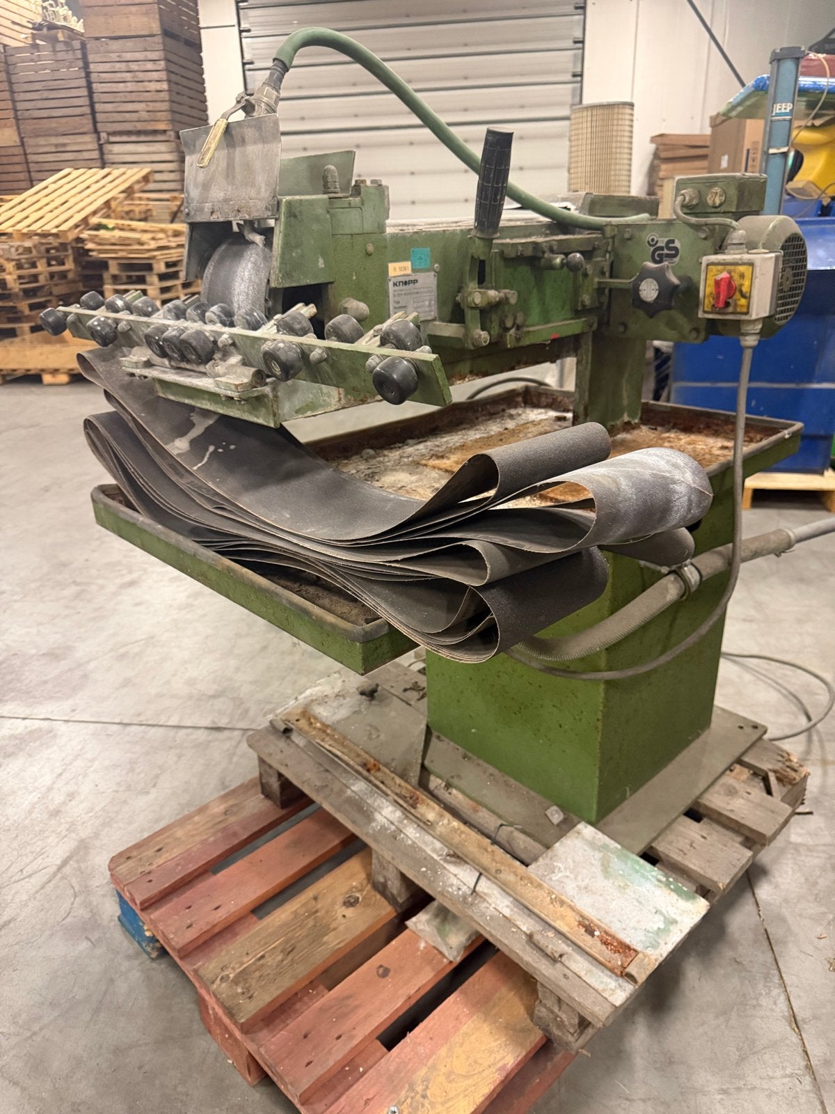Knopp Schleif- glas bandschuurmachine, Ophalen