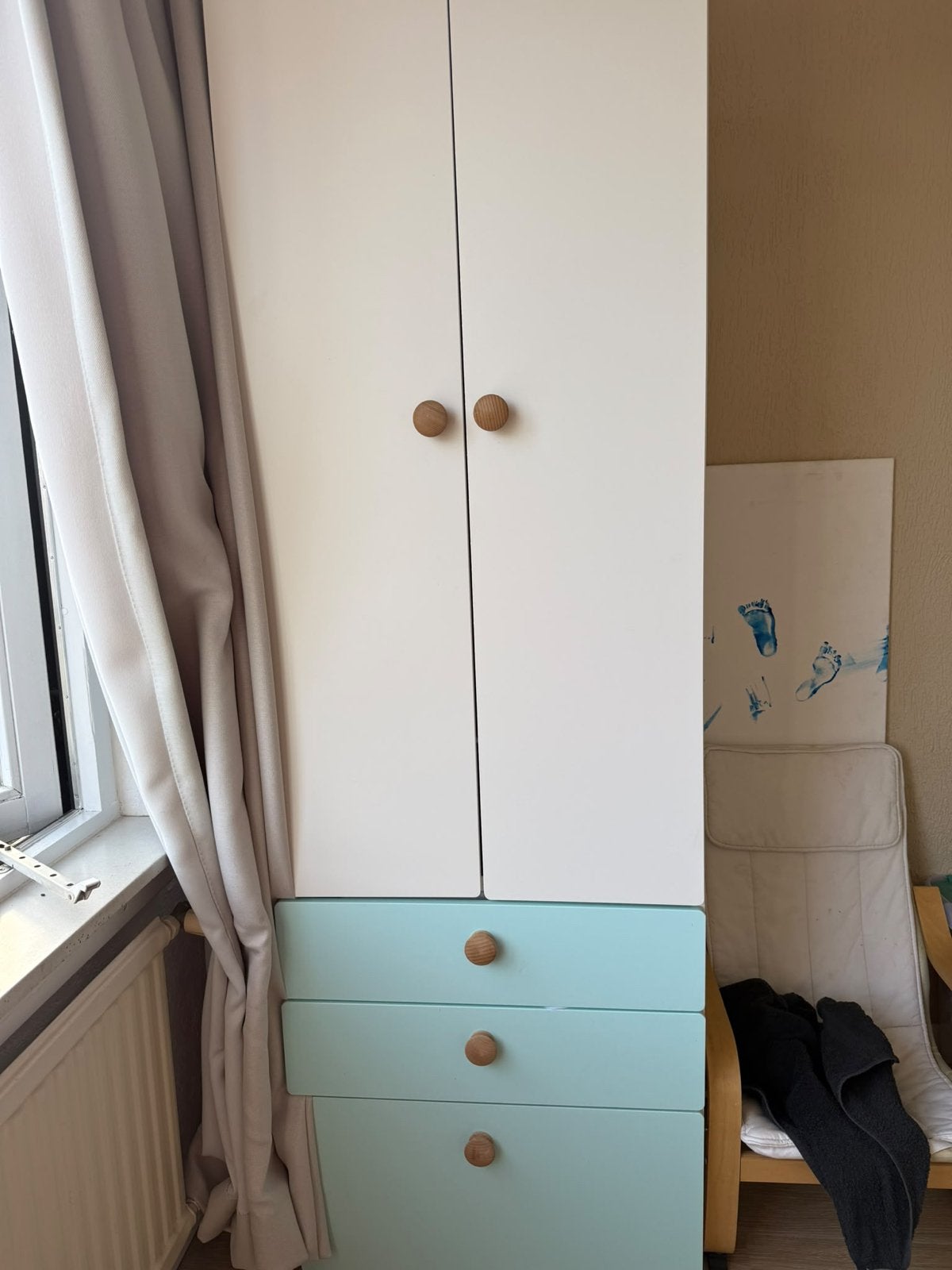 Kast en commode set voor baby- of kinderkamer, Gebruikt, Kast, 50 tot 70 cm, 105 cm of meer