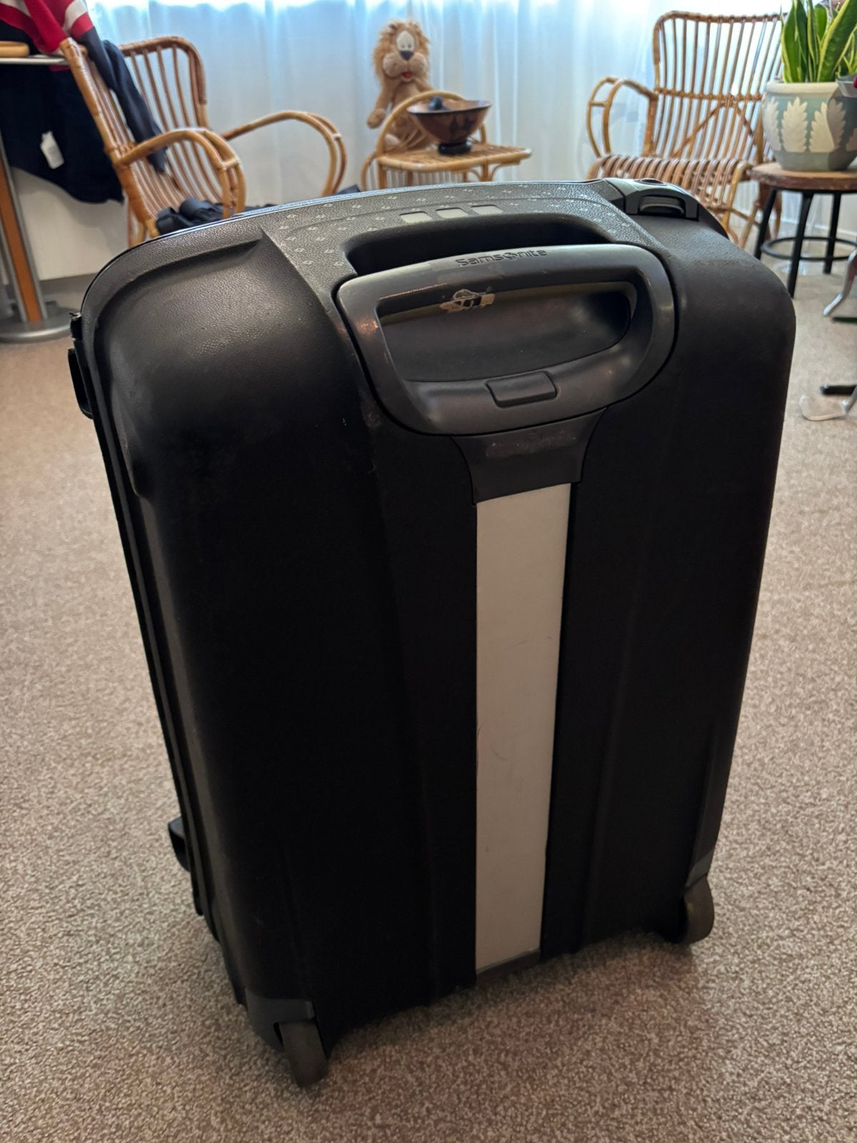Samsonite koffer zwart ca. 64x45x24 cm, Gebruikt, Hard kunststof, 45 tot 55 cm, Wieltjes
