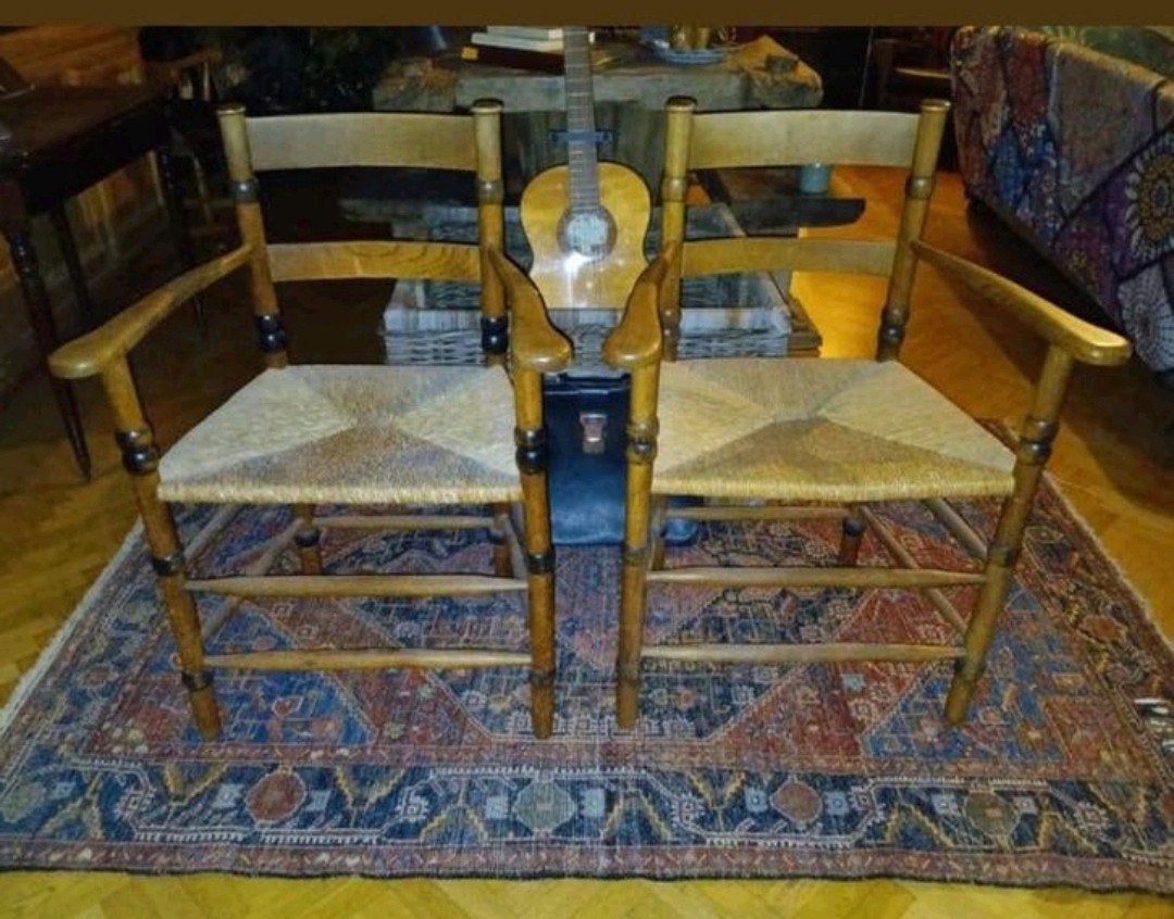 Art Deco rieten armstoel, Amsterdamse School, Jac. Levee, Ophalen