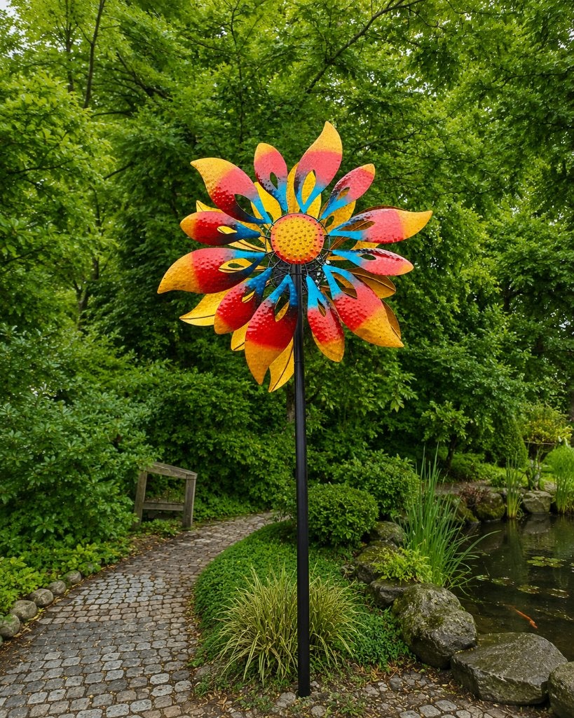 WINDMOLEN / VUURBLOEM / windspinner, Huis en tuin decoratie Marie, Nieuw, Info@huisentuindecoratiemarie.nl, Peize