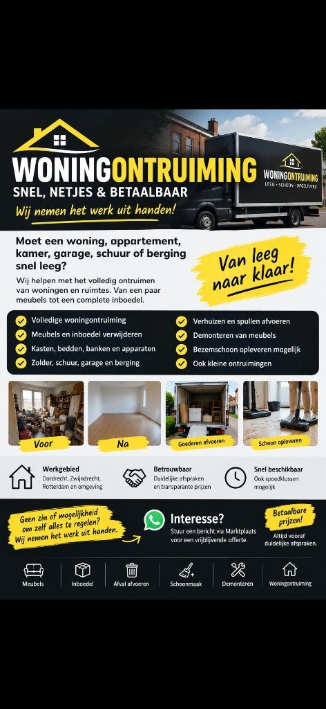 Ontruiming, Ophalen of Verzenden