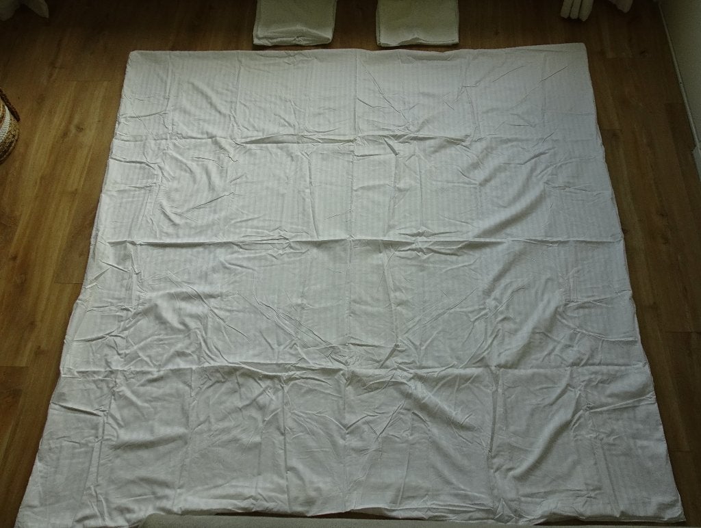 IKEA NATTJASMIN Dekbedovertrek + 2 Kussenslopen 200 x 200, Ophalen, Zo goed als nieuw, Tweepersoons, Dekbedovertrek