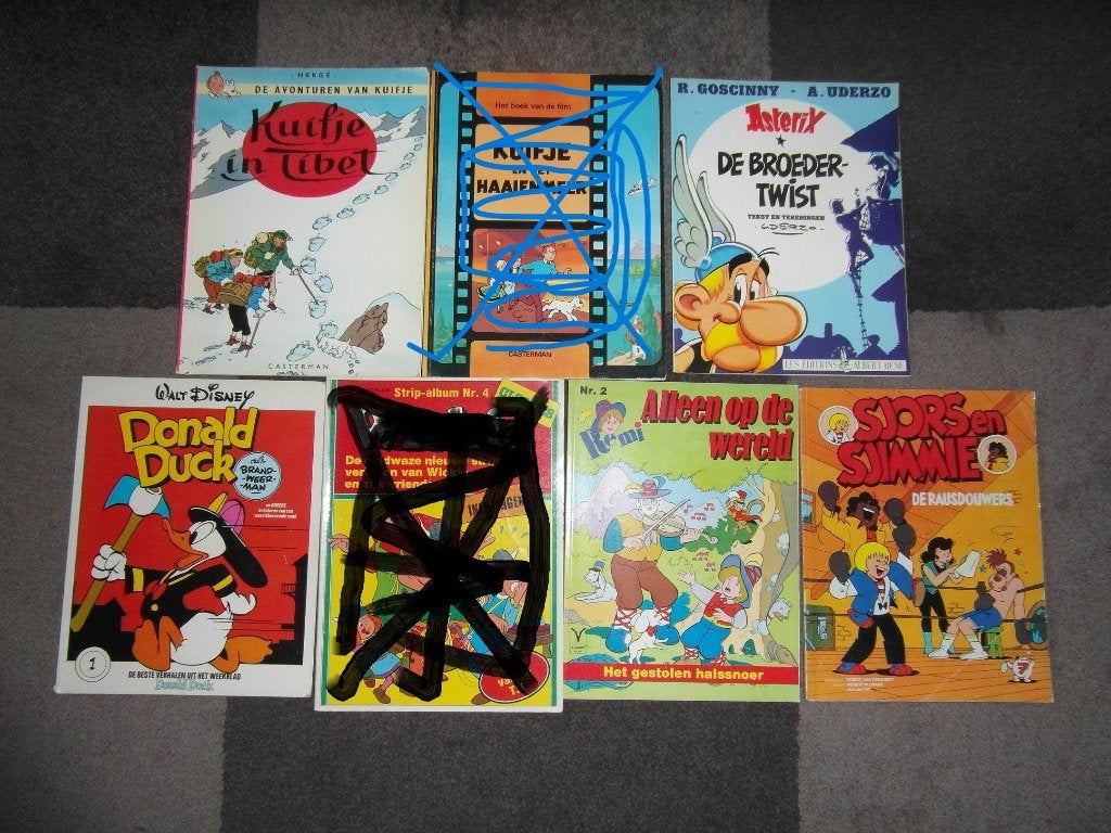 stripboeken 8 stuks Kuifje, Asterix,Sjors en Jimmie etc., Boeken, Meerdere stripboeken, Ophalen of Verzenden, Gelezen