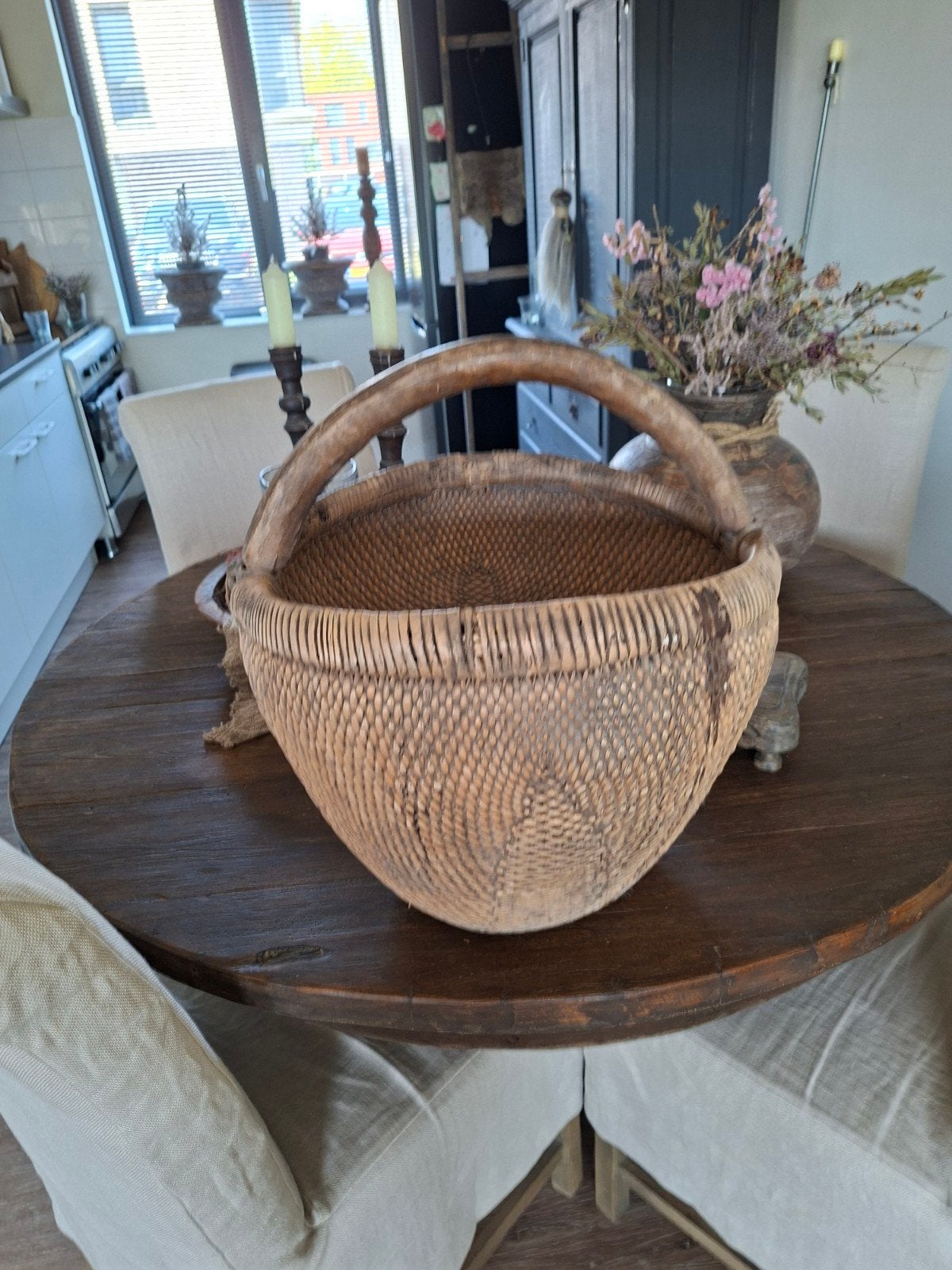 stoer en sober, Ophalen of Verzenden, Rond, Riet