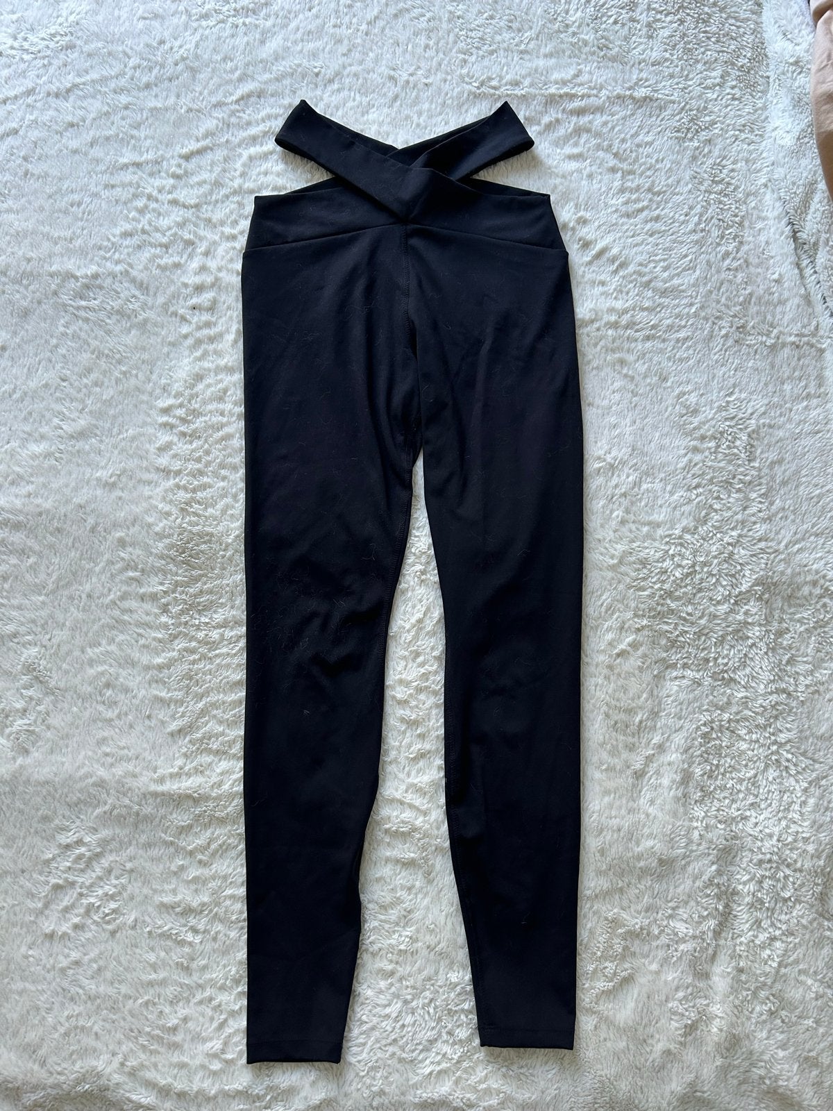 H&M Zwarte legging met gekruiste tailleband maat M, Maat 38/40 (M), Zwart, Ophalen of Verzenden, Fitness of Aerobics