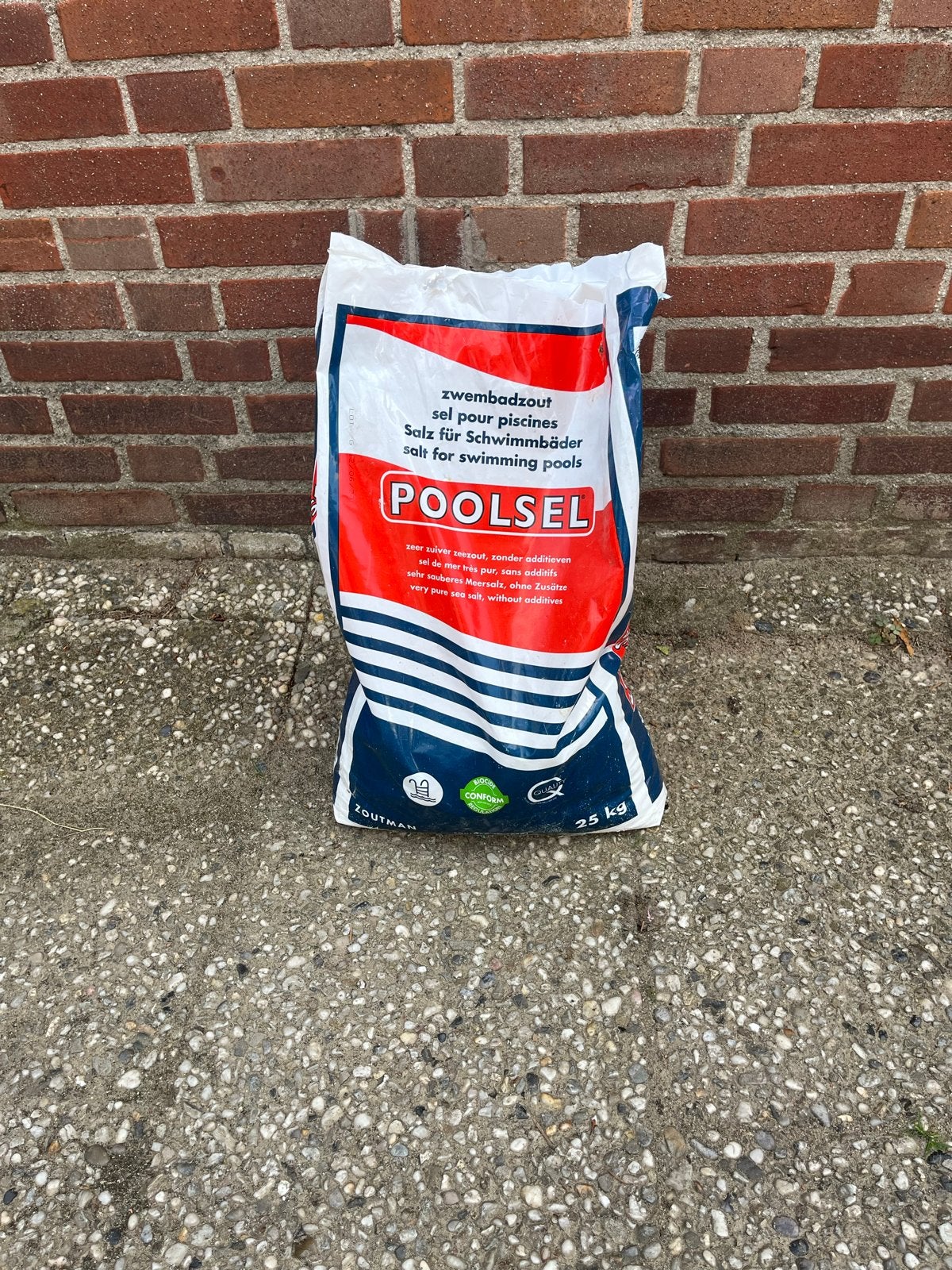 Aangebroken zak zwembadzout (Poolsel) - ca. 6/7 kg, Ophalen, Gebruikt, Reinigingsmiddel