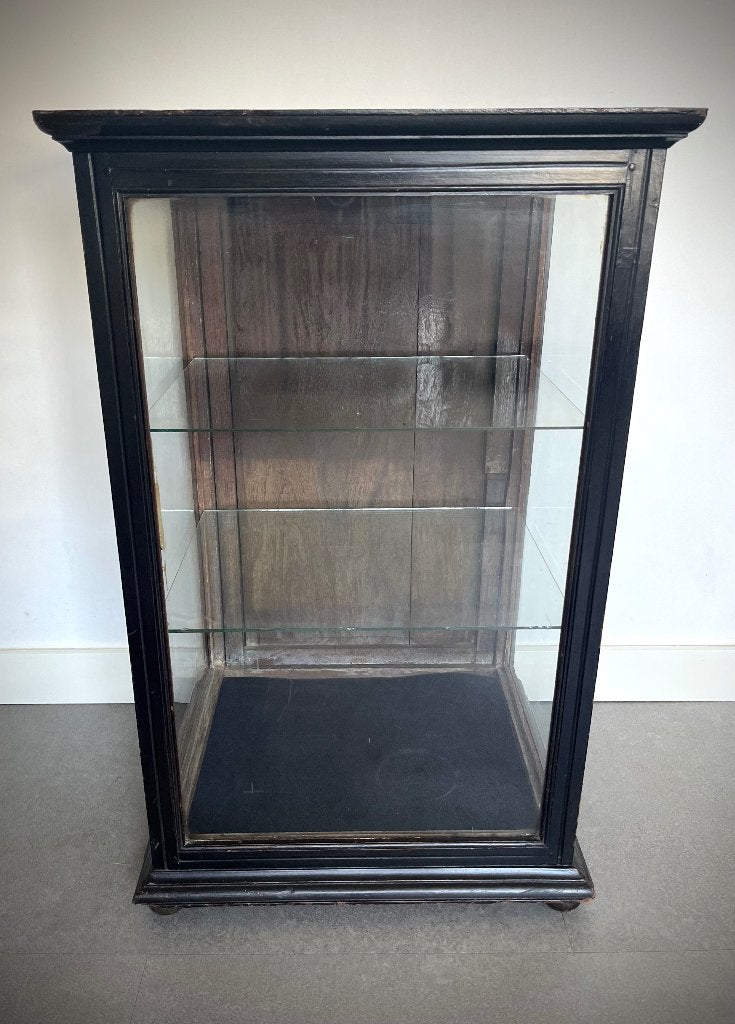 Antiek mahonie houten vitrinekast Victoriaans vintage retro, Huis en Inrichting, Ophalen, Victoriaans, Overige houtsoorten, 50 tot 100 cm