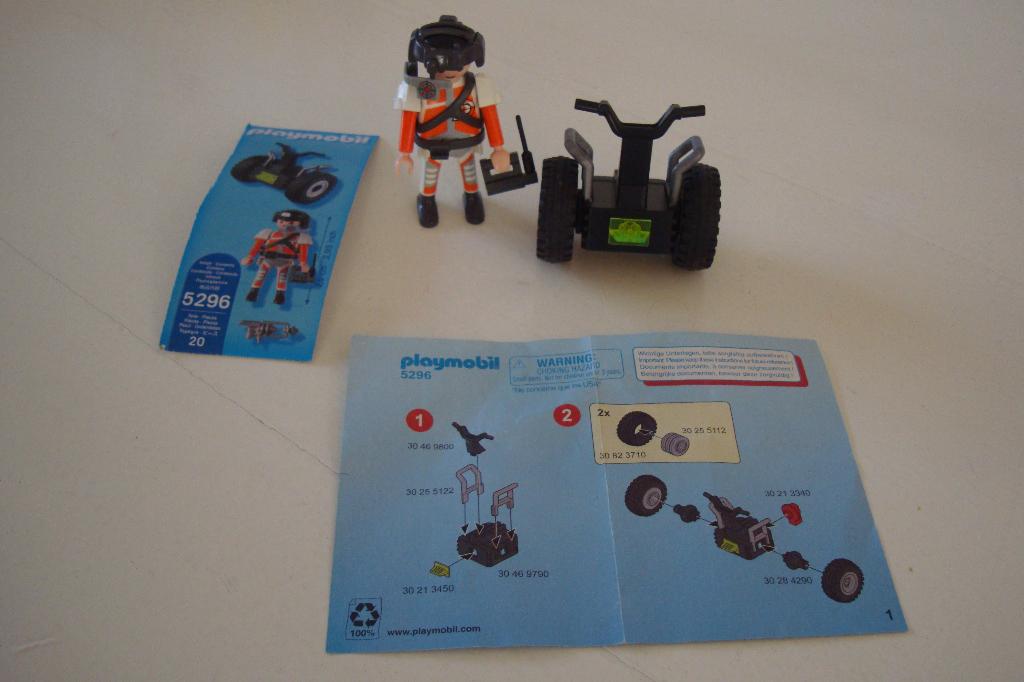 Z.g.a.n. Playmobil top agent met balans racer / segway 5296, Ophalen of Verzenden, Zo goed als nieuw