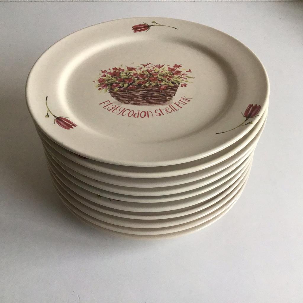 10x JET Platycodon shell pink ontbijtbord bord - 19 cm NIEUW, Ophalen of Verzenden, Nieuw, Keramiek, Bord(en)