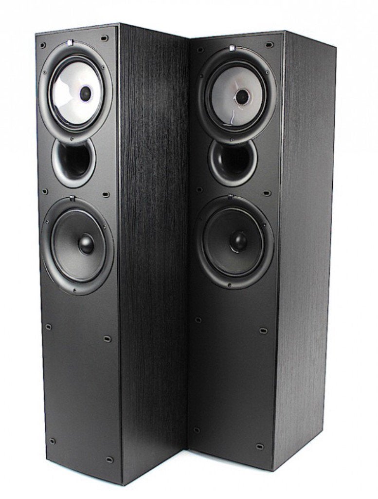 KEF Q55 Luidsprekers + Frontjes, Zo goed als nieuw, 60 tot 120 watt, Front, Rear of Stereo speakers, Ophalen