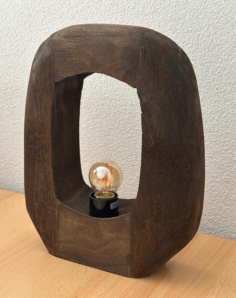 Tafellamp, houten uitvoering, Houten uitvoering, Nieuw, Ophalen of Verzenden, Minder dan 50 cm