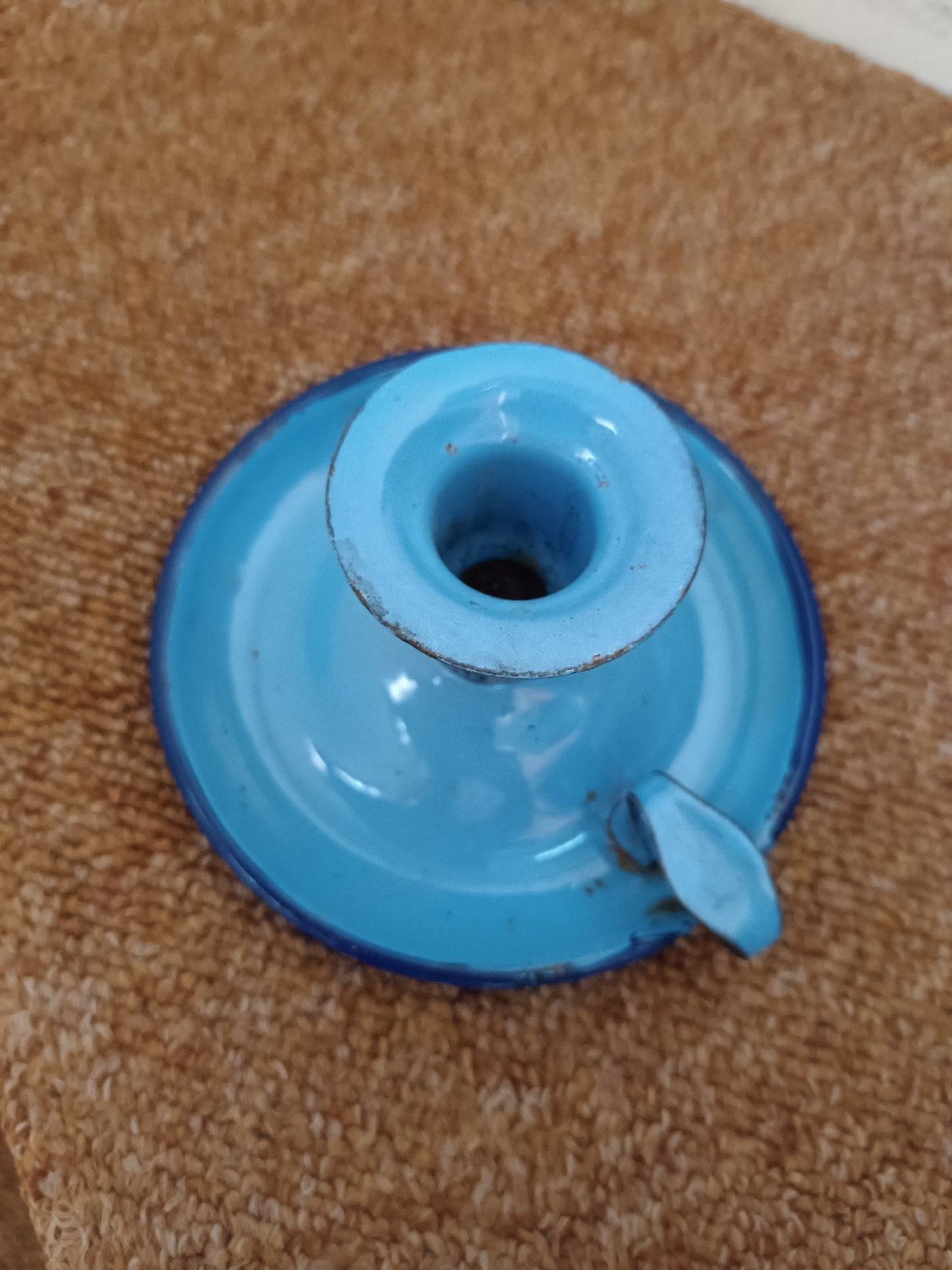 Blakertje blauw emaille, Ophalen of Verzenden