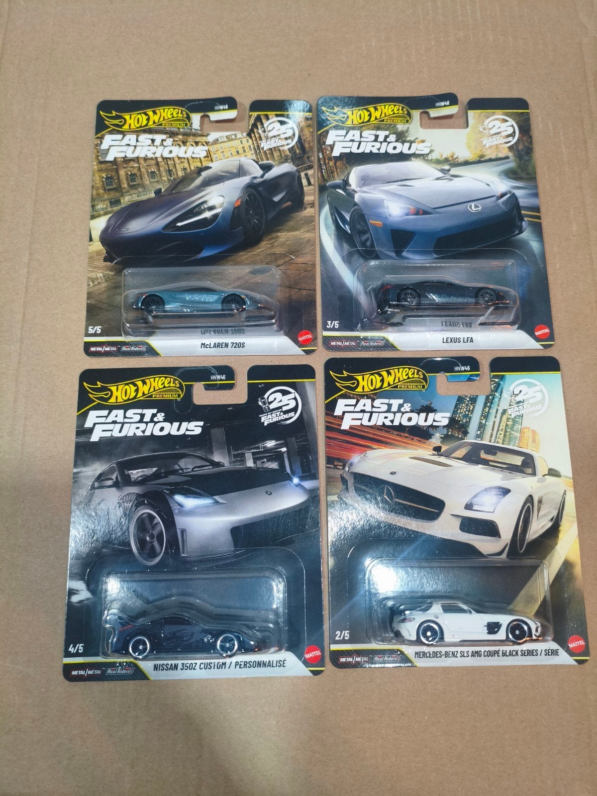 4x Hot Wheels Fast & Furious Diecast Modelauto's, Ophalen of Verzenden, Nieuw, Auto