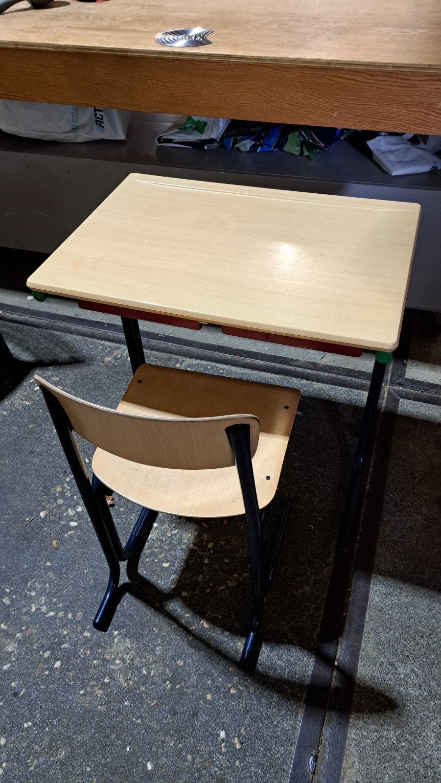 Schoolbankje met stoel - Ideaal voor thuisstudie, Ophalen, Gebruikt, Tafel(s) en Stoel(en)