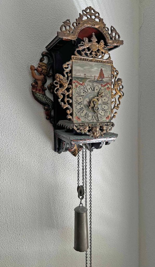Antieke Friese stoeltjesklok, Antiek en Kunst, Ophalen of Verzenden