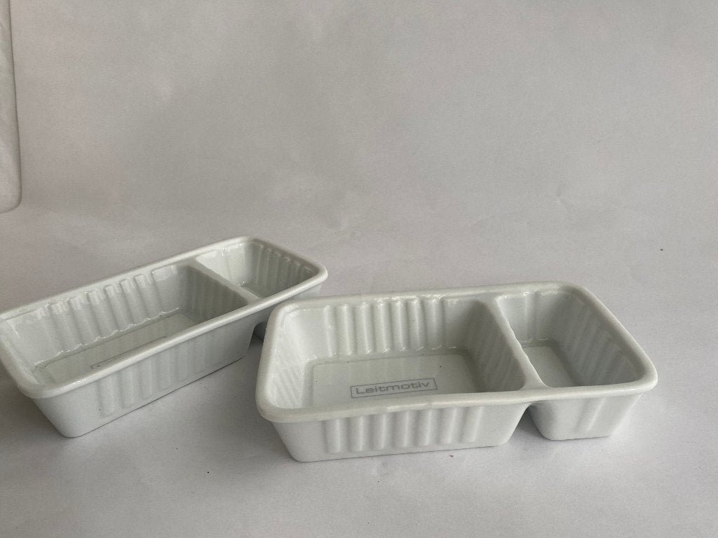 Leitmotiv porseleinen frietbakjes (set van 2), Verzenden, Zo goed als nieuw, Rechthoekig, Porselein of Keramiek