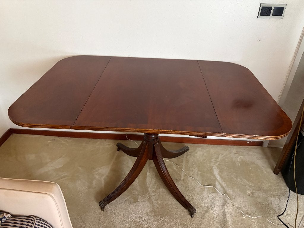 Inklapbare eettafel mahonie, Huis en Inrichting, Tafels | Eettafels, Ophalen, Gebruikt, 50 tot 100 cm, Vier personen