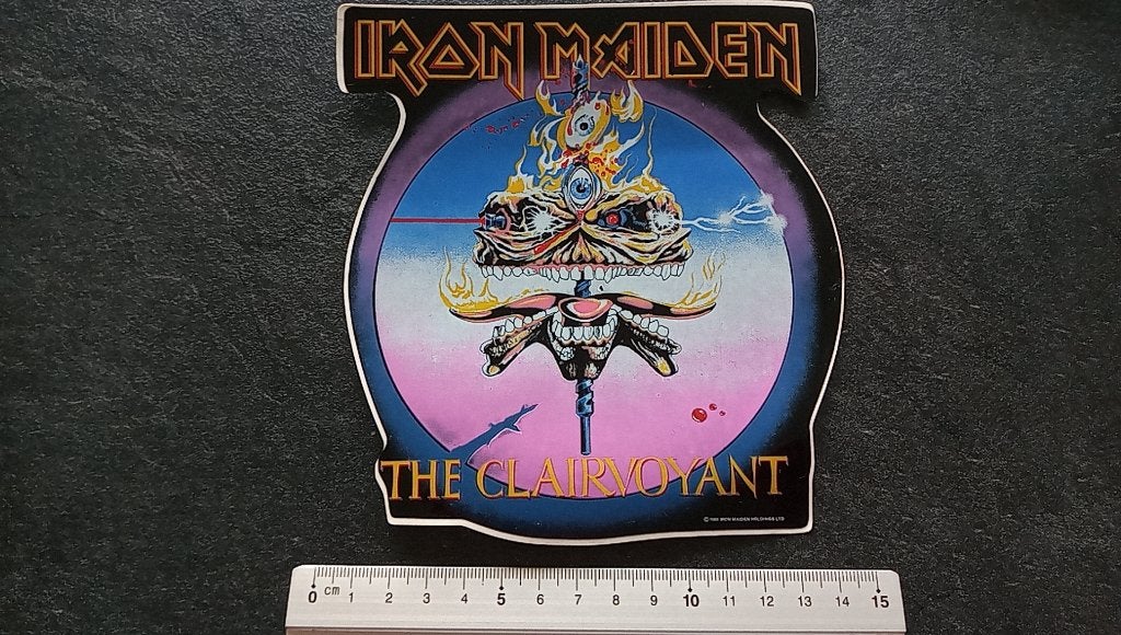 Iron Maiden mooie vintage 1988 The Clairvoyant sticker st18, Ophalen of Verzenden, Nieuw, Overige typen