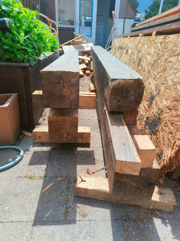 Palen/balken, planken en tuinhout, Ophalen, Gebruikt, 250 cm of meer, Balken