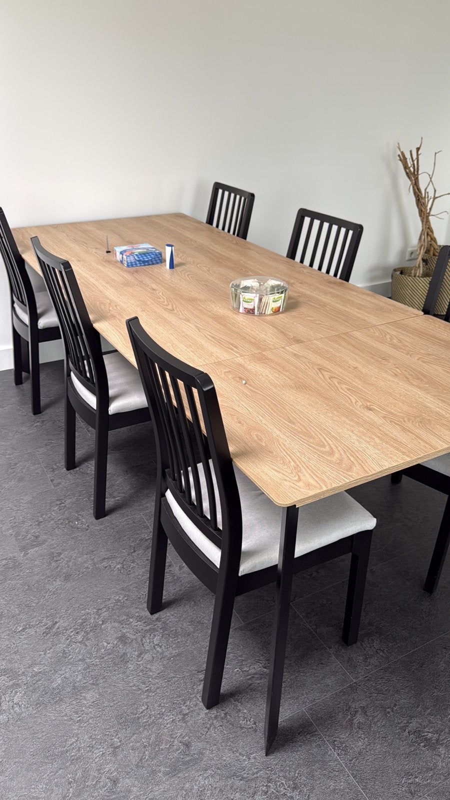 Elegante eettafel met 6 stoelen - Modern design, Huis en Inrichting, Tafels | Eettafels, Ophalen, 50 tot 100 cm, Zo goed als nieuw
