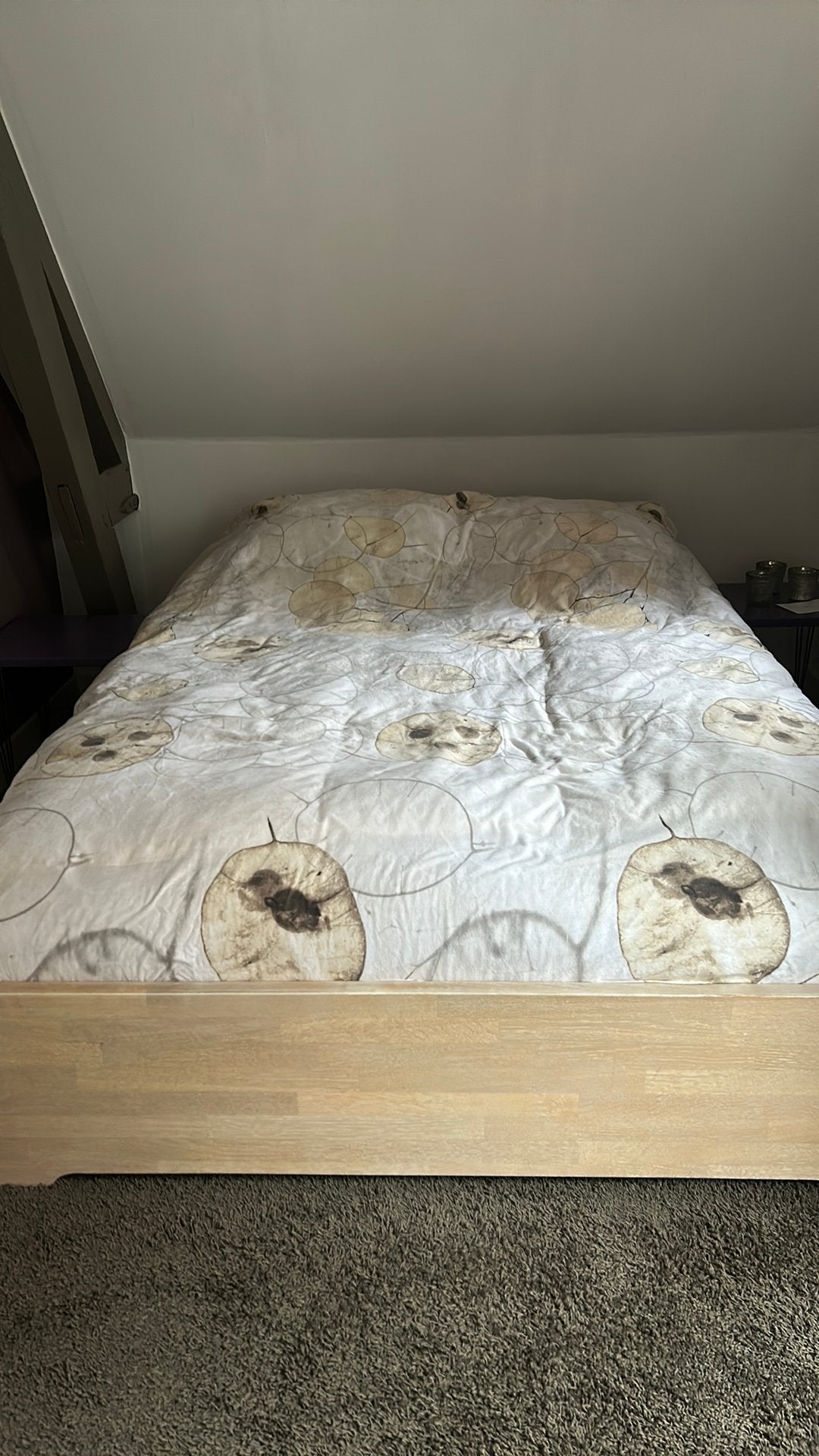 Tweepersoonsbed, 1,60 breed, 2.00 lang, Ophalen, Gebruikt, Tweepersoons