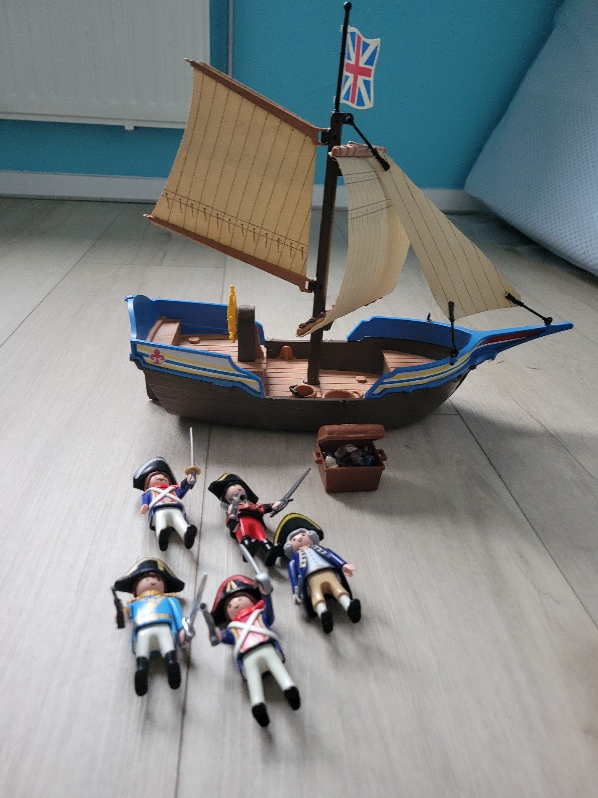 Playmobil Engels Schip met Figuren en Accessoires, Gebruikt, Complete set, Boot/Schip, Historisch