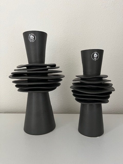 BOI!WOW Moderne vaas set-2 Grey Wave Nieuw!, Nieuw, 27 cm, Ophalen of Verzenden, Steen/keramiek