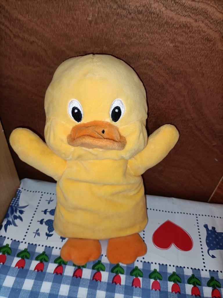 Gele eend handpop 27 cm groot, Ophalen of Verzenden, Zo goed als nieuw