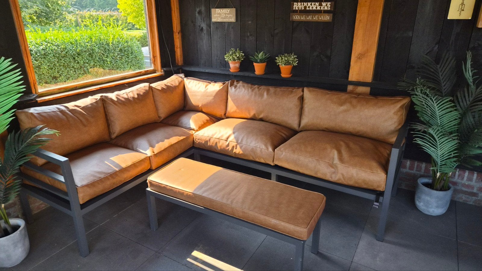 Loungebank Hoekbank met Zitbank - Gebruikt, Goede Staat