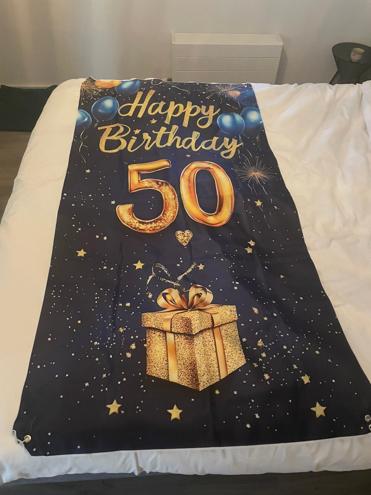 Banner 50 jaar, Abraham. 180 bij 90 stof, 3 stuks!, Ophalen of Verzenden, Zo goed als nieuw