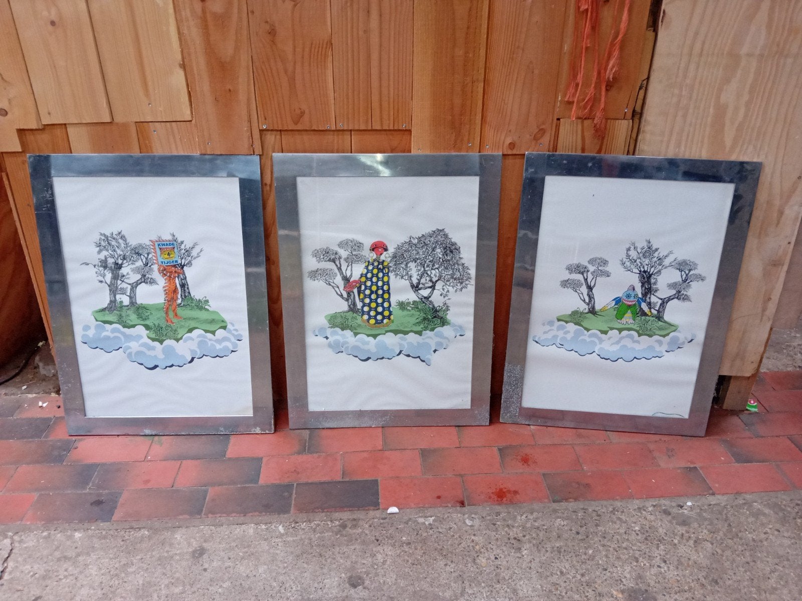 3 luik met lijst, Gebruikt, 60 cm, Met glas, Metaal