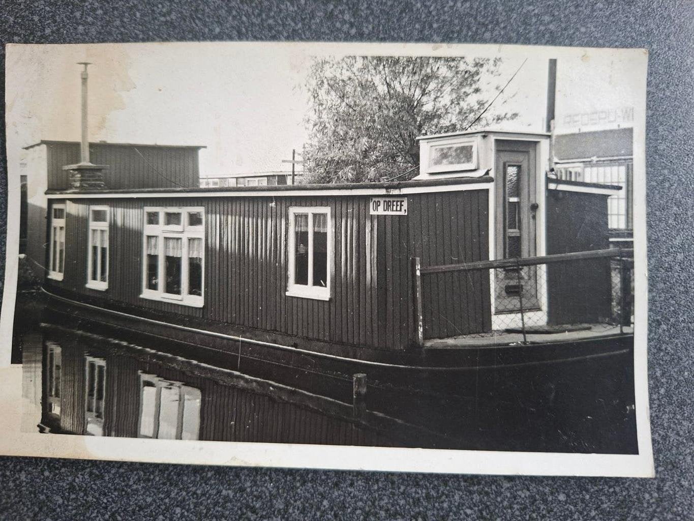 Sassenheim fotokaart Woonboot op Dreef 1960, Ophalen of Verzenden, 1940 tot 1960, Gelopen