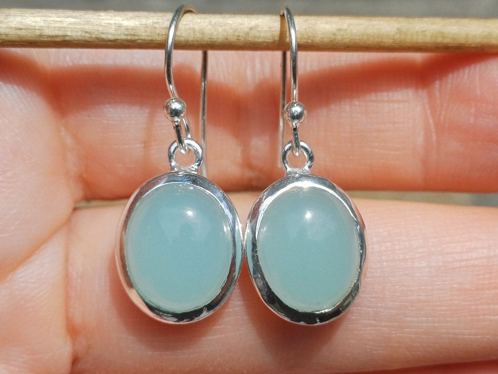 Vanoli 925 zilveren oorbellen met aqua chalcedoon, Sieraden, Tassen en Uiterlijk, Oorbellen, Daiva1973@hotmail.com, Vanoli, Blauw