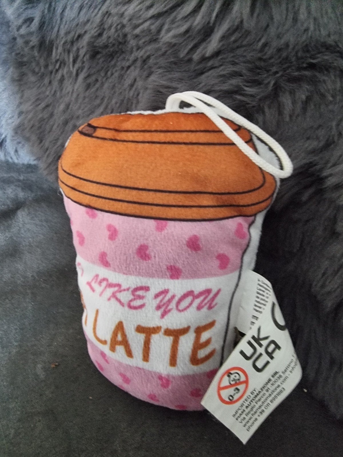 Grappige "I Love You Latte" Knuffel - Cadeau Volwassenen, Overige merken, Overige karakters, Overige typen, Nieuw