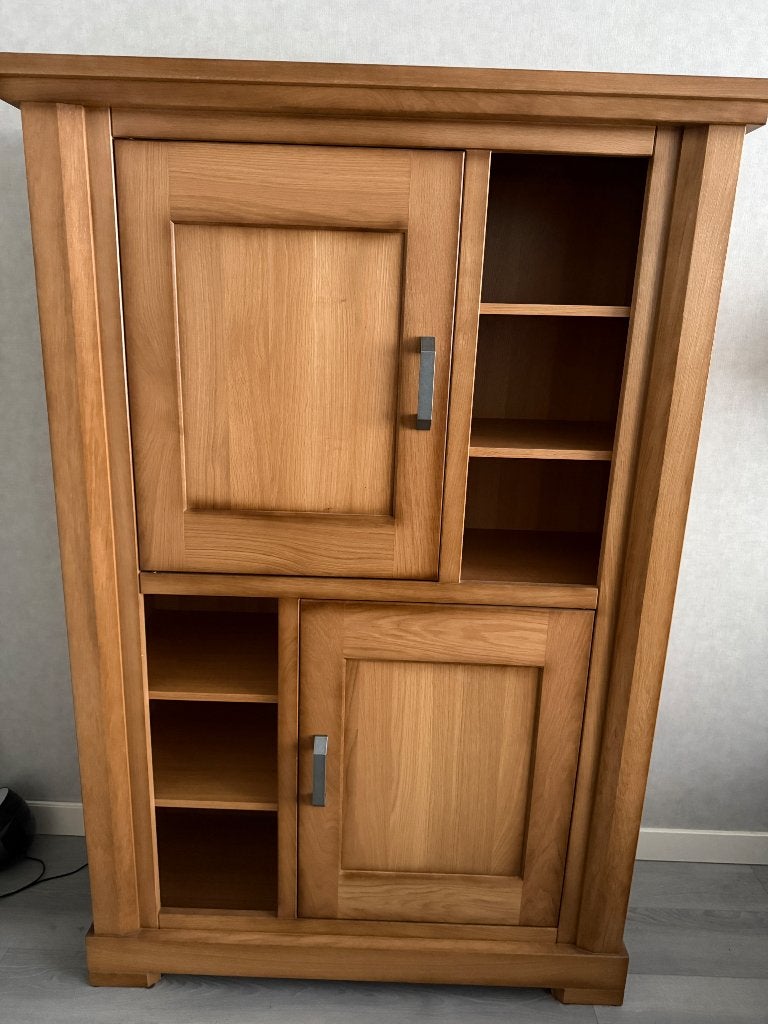 Vakkenkast blank eiken patine, Huis en Inrichting, Ophalen, 100 tot 150 cm, Eikenhout, Zo goed als nieuw