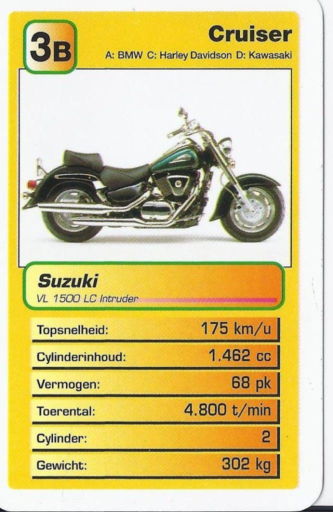 Mok21 motorkaartje 3b suzuki vl 1500 lc intruder, Ophalen of Verzenden, Zo goed als nieuw, Auto's