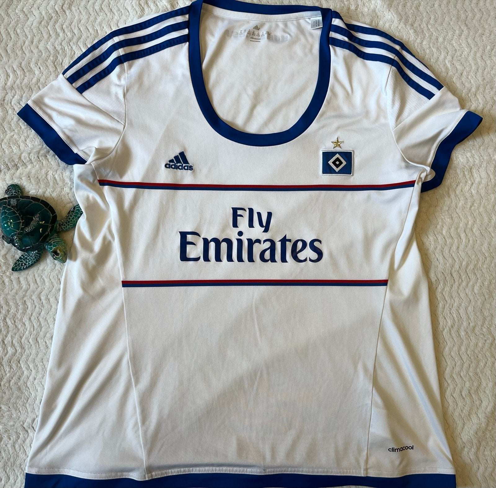 Adidas HSV Fly Emirates shirt maat 2XL, Groter dan maat XL, Ophalen of Verzenden, Zo goed als nieuw, Shirt