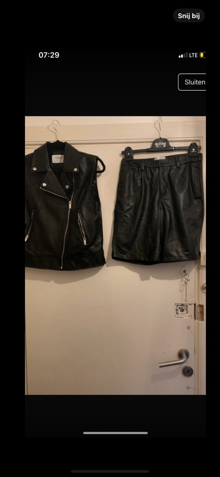 Zara leren set: mouwloos jasje en short, maat 152, Ophalen of Verzenden, Gebruikt, Meisje, Setje
