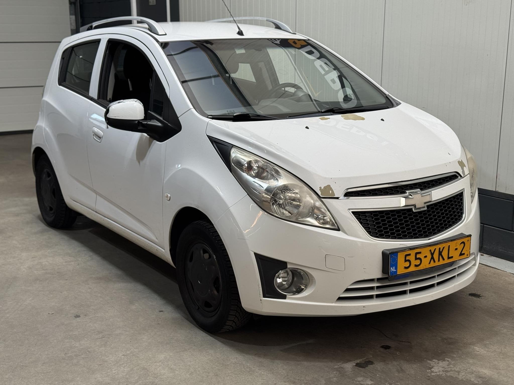 Chevrolet Spark 1.0 16V LS Bi-Fuel 4 deurs Airco, Auto's, Euro 5, Stof, 4 cilinders, Wit