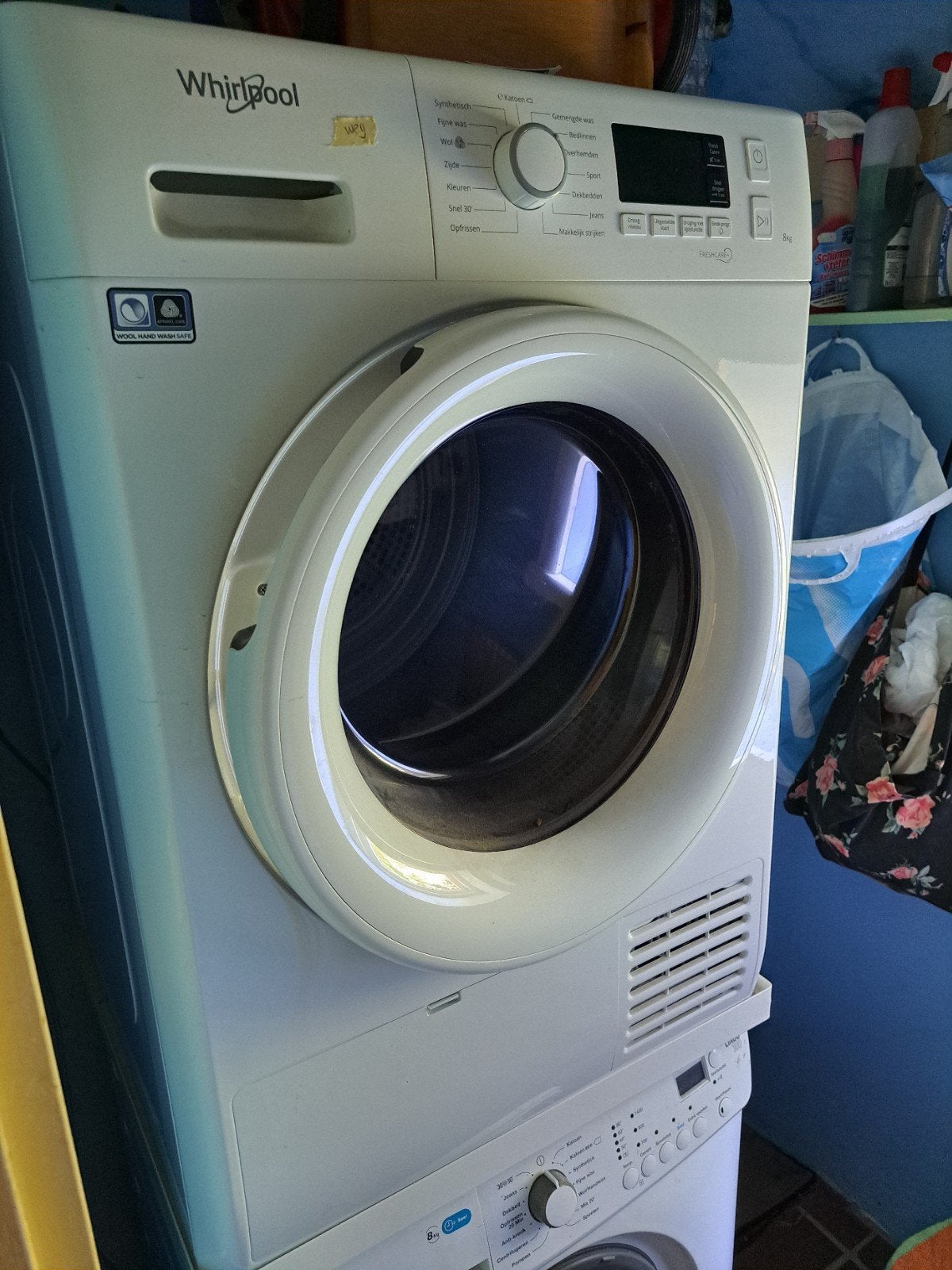 Wasdroger Whirlpool, Minder dan 85 cm, Ophalen of Verzenden, Zo goed als nieuw, 1200 tot 1600 toeren