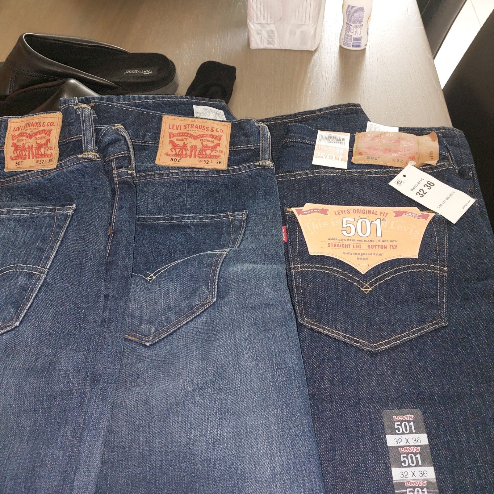 3 nieuwe levi's 501 spijkerbroeken, Ophalen, Blauw, Nieuw, W32 (confectie 46) of kleiner