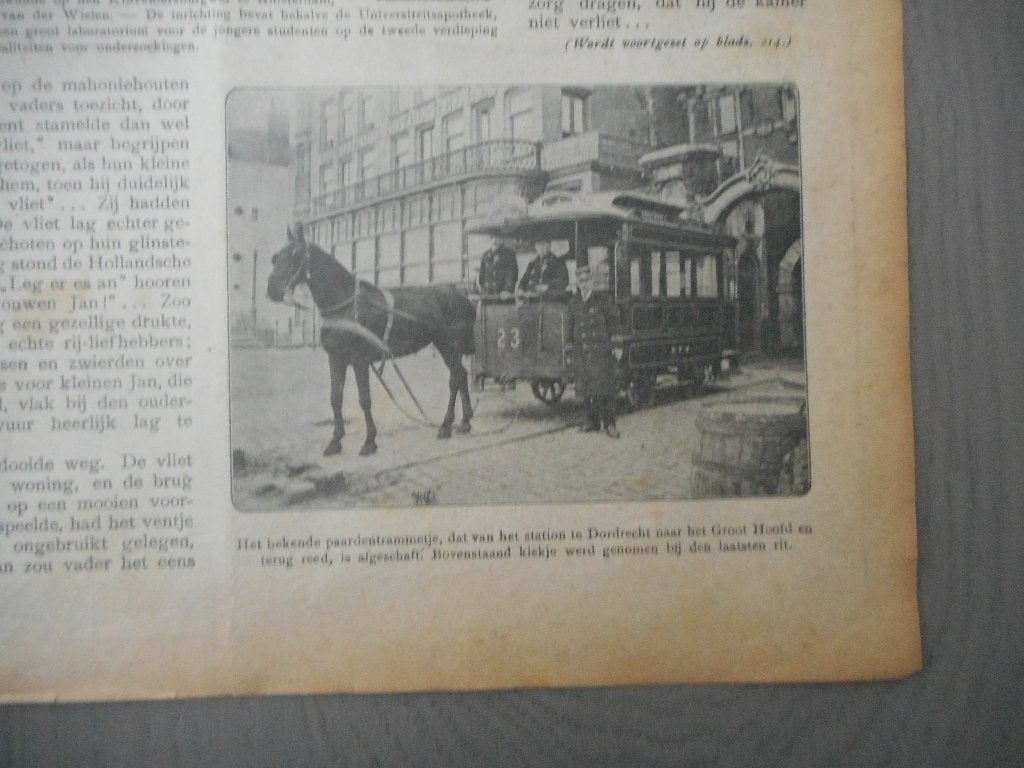 Dordrecht. Groot Hoofd. Paardentrammetje. 1919., Ophalen of Verzenden, Voor 1920, Nederland, Knipsel(s)