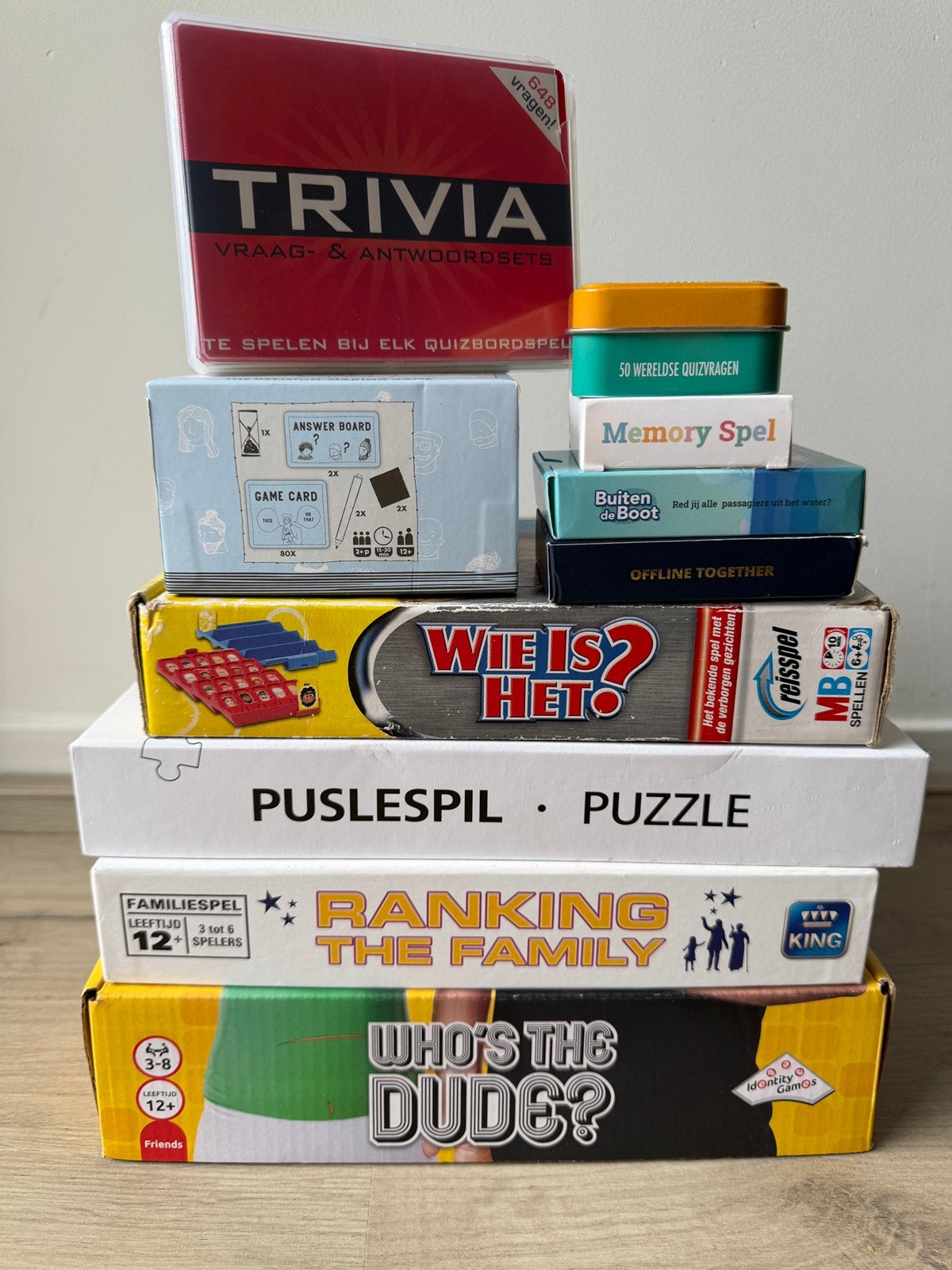 Diverse spellen oa Who’s the Dude? / Ranking the family, Ophalen of Verzenden, Zo goed als nieuw