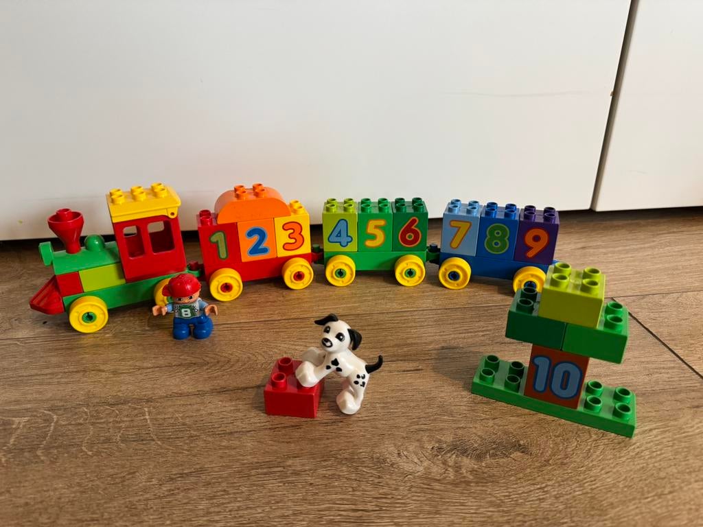 LEGO DUPLO Getallentrein 10558 – compleet met blokken 1t/m10, Ophalen of Verzenden, Zo goed als nieuw, Duplo