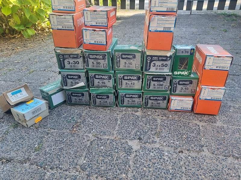 Partij schroeven Borgh en Spax, Ophalen, Gebruikt, Minder dan 50 mm, Schroeven